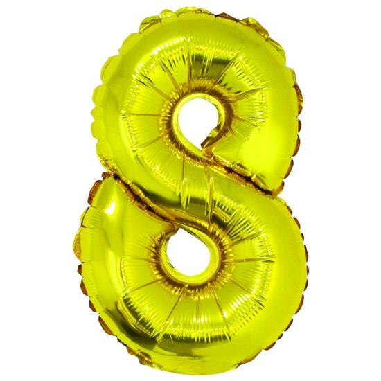 Balon folie cifra 8 auriu 40 cm DACO - BL408AU