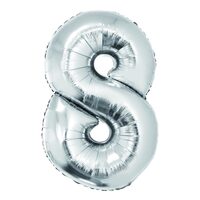 Balon folie cifra 8 argintiu 85 cm DACO - BL858AG