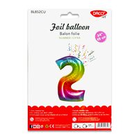 Balon folie cifra 2 curcubeu 85 cm DACO BL852CU
