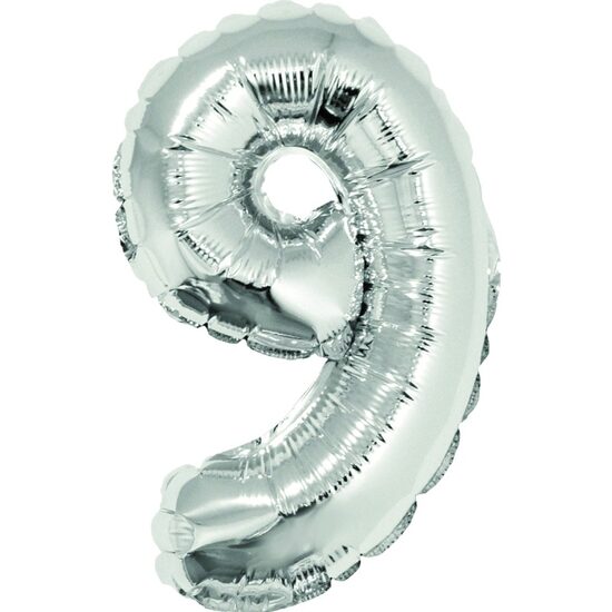 Balon folie cifra 9 argintiu 40 cm DACO - BL409AG