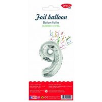 Balon din folie cifra 9 argintiu 85 cm DACO BL859AG
