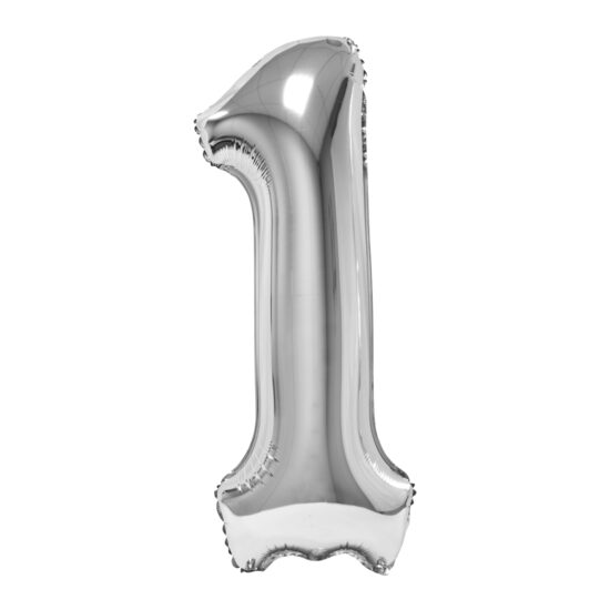Balon folie cifra 1 argintiu 100 cm DACO BL1001AG