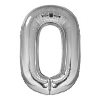 Balon folie cifra 0 argintiu 100 cm DACO BL1000AG