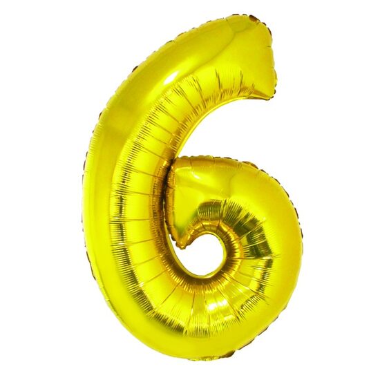 Balon folie cifra 6 auriu 85 cm DACO - BL856AU