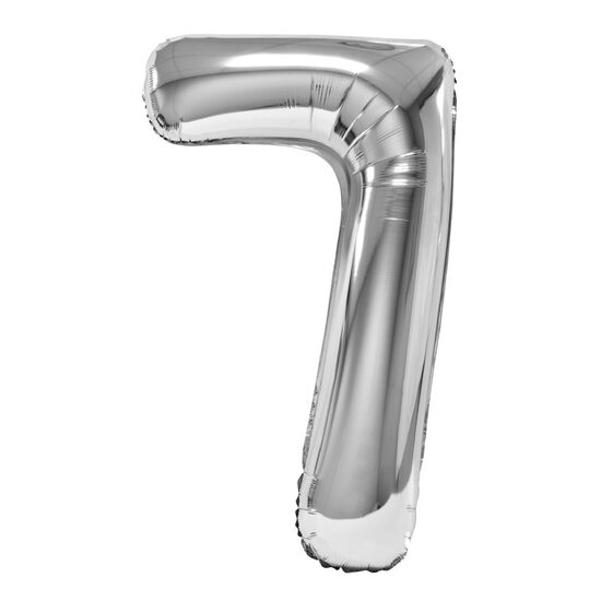 Balon folie cifra 7 argintiu 100 cm DACO - BL1007AG