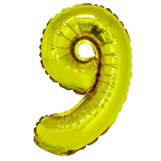 Balon folie cifra 9 auriu 40 cm DACO - BL409AU