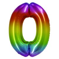 Balon folie cifra 0 curcubeu 85 cm DACO BL850CU