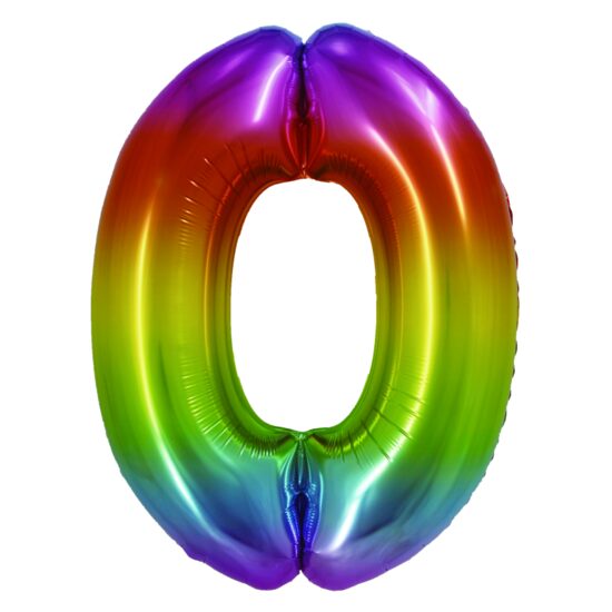 Balon folie cifra 0 curcubeu 85 cm DACO BL850CU