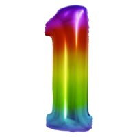Balon folie cifra 1 curcubeu 85 cm DACO BL851CU