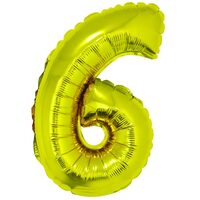 Balon folie cifra 6 auriu 40 cm DACO - BL406AU