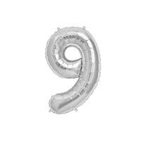 Balon folie cifra 9 argintiu 100 cm DACO BL1009AG