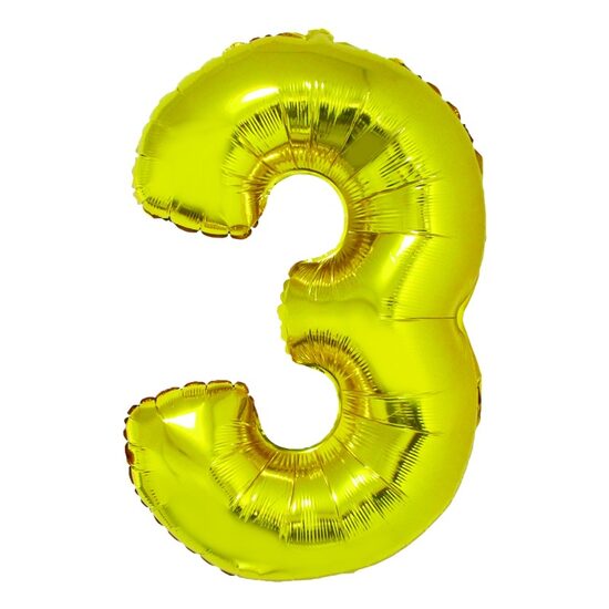 Balon folie cifra 3 auriu 85 cm DACO - BL853AU