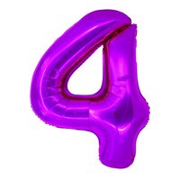 Balon folie cifra 4 roz 100 cm DACO - BL1004RZ