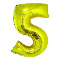 Balon folie cifra 5 auriu 85 cm DACO - BL855AU