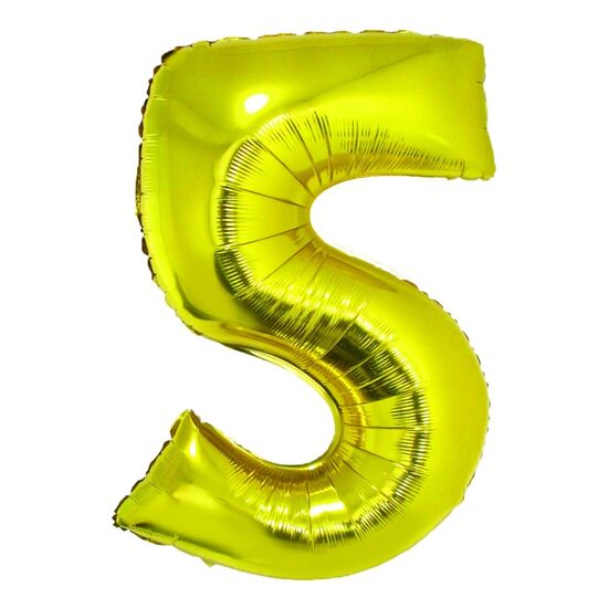 Balon folie cifra 5 auriu 85 cm DACO - BL855AU