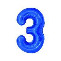 Balon folie cifra 3 albastru 100 cm DACO - BL1003A