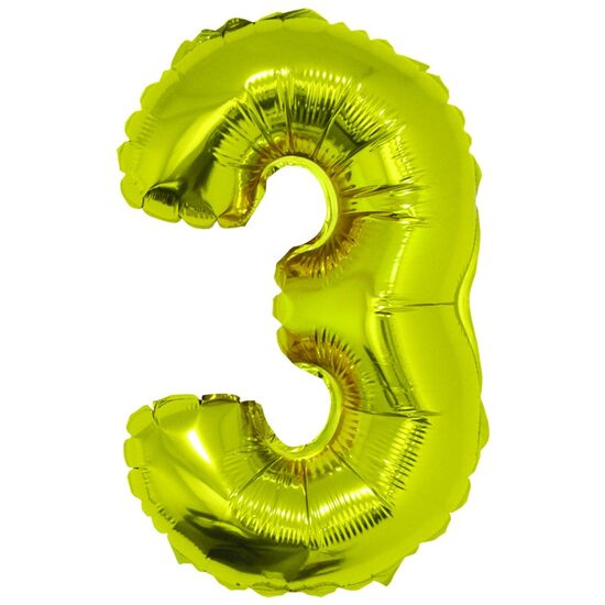 Balon folie cifra 3 auriu 40 cm DACO - BL403AU