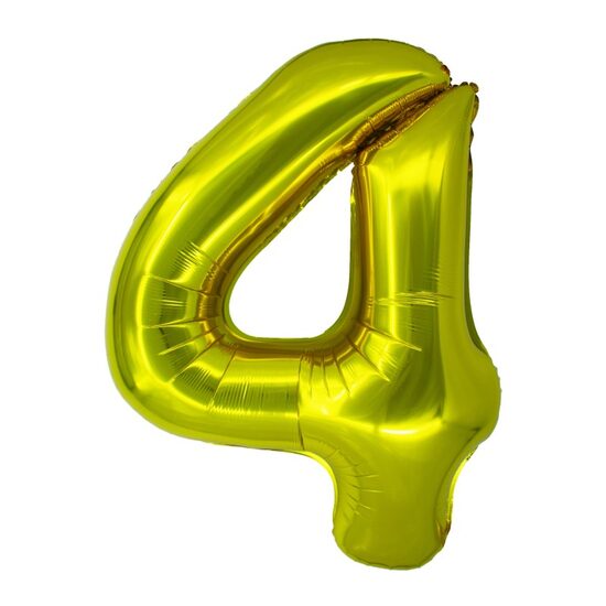 Balon folie cifra 4 auriu 100 cm DACO - BL1004AU