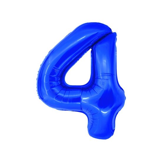 Balon folie cifra 4 albastru 100 cm DACO - BL1004A