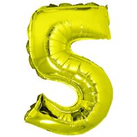 Balon folie cifra 5 auriu 40 cm DACO - BL405AU