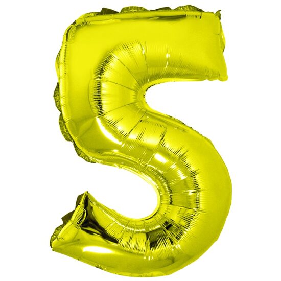 Balon folie cifra 5 auriu 40 cm DACO - BL405AU