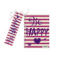 Carnetel A6+semn 100F spirala Be Happy