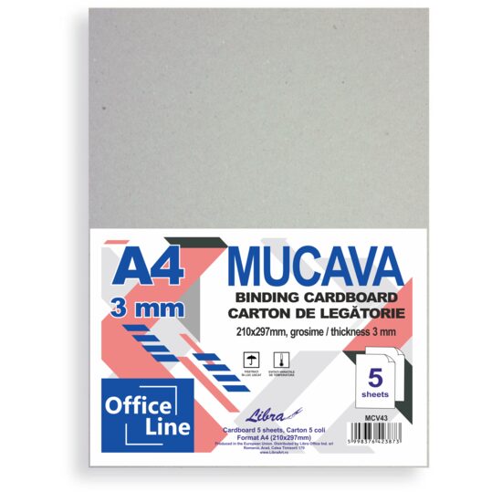 Mucava, Carton de legatorie grosime 3mm set. 5 coli 