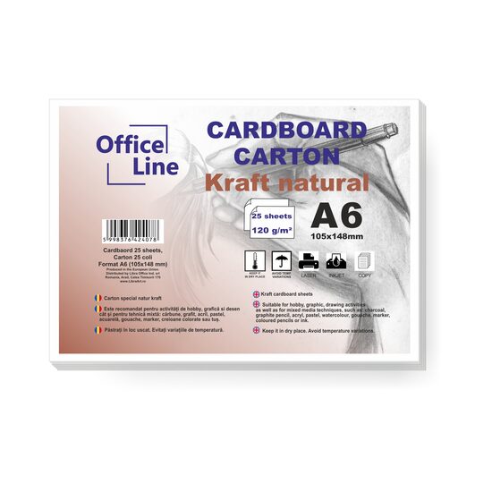 Carton A6 120gr Kraft natur 25 coli