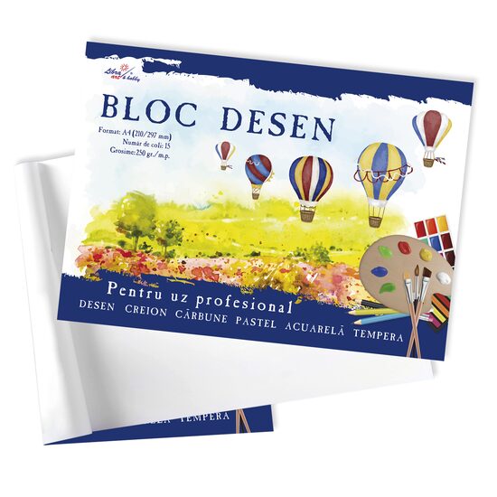 Bloc de desen A4 carton 250 gr 15 file BD4250
