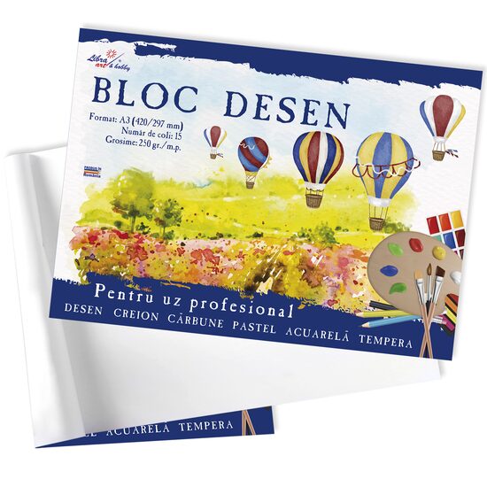 Bloc de desen A3 carton 250 gr 15 file BD3250