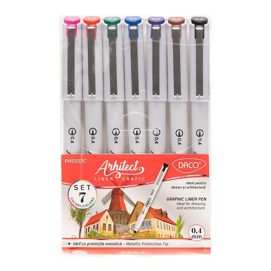 Liner grafic Arhitect 0.4 mm color set 7 - PX5507C