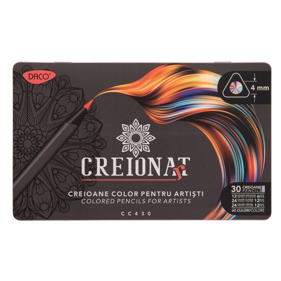 Creion color 30 bicolore cutie metalica Daco - CC430