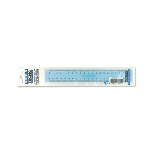Rigla 20 cm plastic dublu gradata ARDA403SS