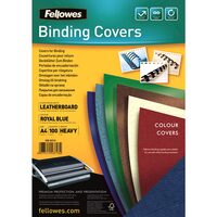 Coperta carton imitatie piele A4 250g set 100 albastru Fellowes