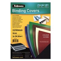 Coperta carton imitatie piele A4 250g set 100 negru Fellowes