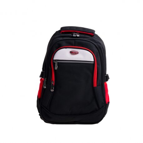 Ghiozdan 45 cm Adolescenti Cel Negru cu Fermoar Rosu - GH539R