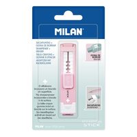Ascutitoare cu radiera stick roz MILAN