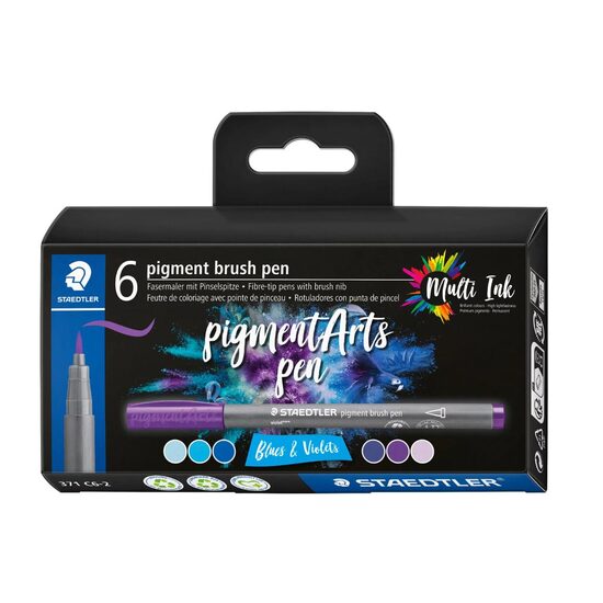 Pigment liner set 6 brush blues 371 C6-2