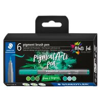 Pigment liner set 6 brush greens 371 C6-3