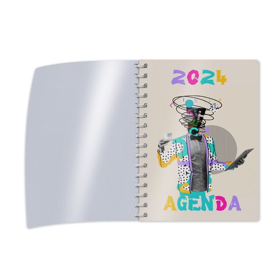 Agenda A5 datata zilnic spirala, 272 pagini, coperta carton si supracoperta plastic