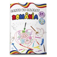 Carte de colorat A4 24 pagini, Romania - contur