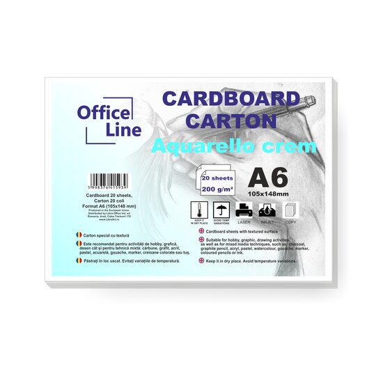 Carton A6 200gr Aquarello crem 20 coli