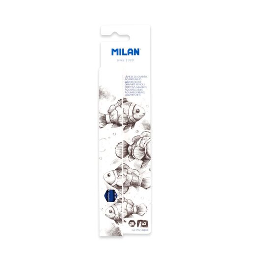 Creion grafit 2B acuarela Milan set 3 bucati
