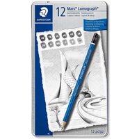 Set 12 creioane grafit 8B-2H Staedtler Lumograph