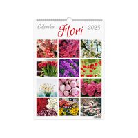 Calendar 2025 Flori, 13 file carton lucios, 22x32 cm