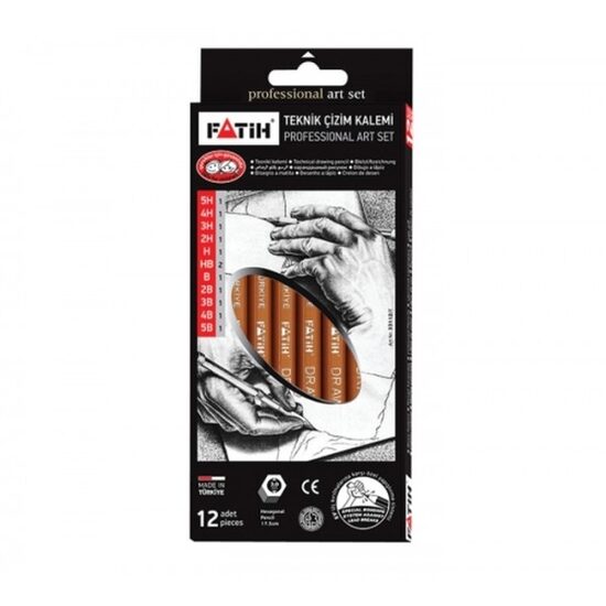 Creion grafit set 12 5H-5B Fatih
