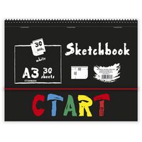 Caiet de schite A3 white paper, 30 coli carton alb 250g