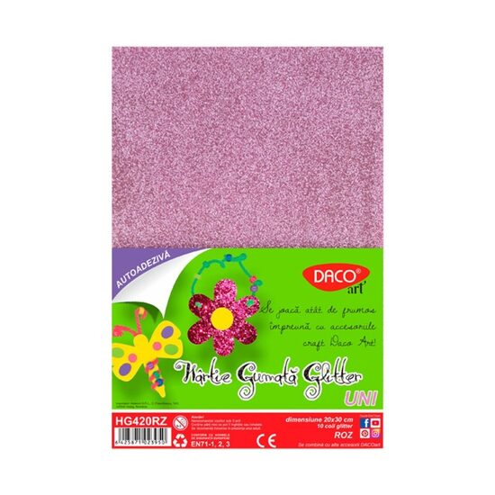 Hartie gumata AA glitter HG420RZ DACO set 10