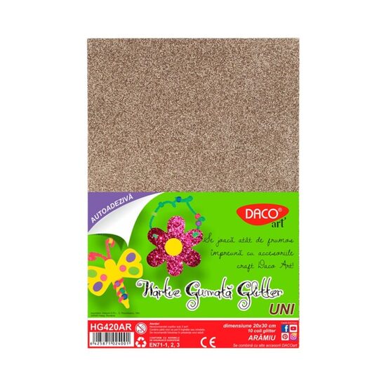 Hartie gumata AA glitter HG420AR DACO set 10