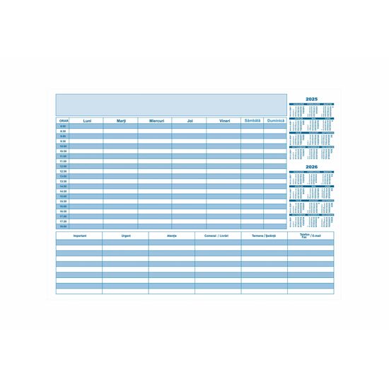 Planner birou format A3 420x297mm 55 coli Libra